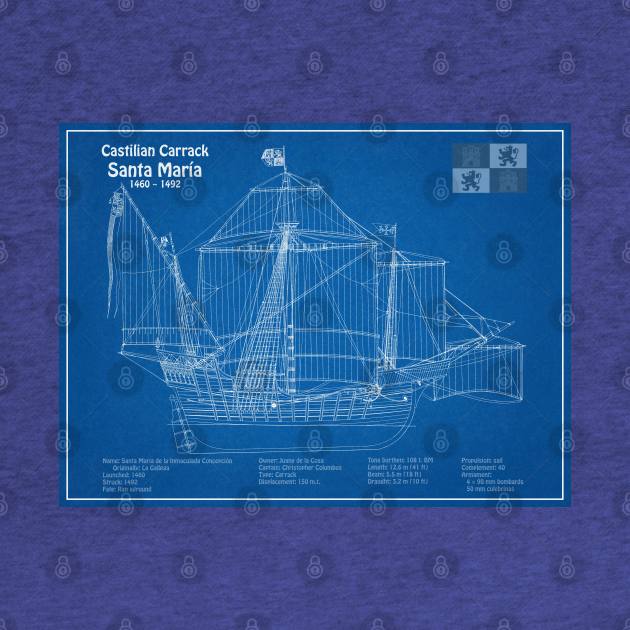 Santa Maria ship - Christopher Columbus Carrack Nau 15th century - AD by SPJE Illustration Photography